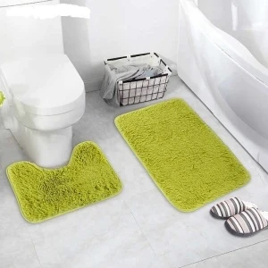 Фото для Набор ковриков для ванны и туалета ПУШИСТИК 40х50см 50х80см 2 шт зеленый