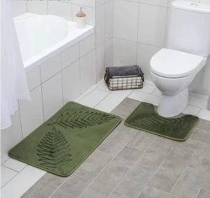 Фото для Набор ковриков для ванны и туалета ТРОПИКИ 40х50 см/50х80 см 2шт хаки
