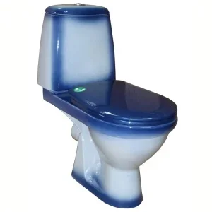 Фото для Унитаз-компакт ПРЕМЬЕР горизонтальный выпуск, 2-режима, сиденье ПП, синий