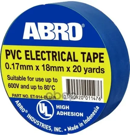 Фото для Изолента Abro Высокотемпературная Синяя ABRO арт. ET-914-BLU-R