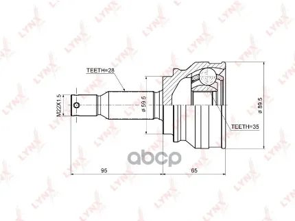 Фото для Шрус Mi [Mi-67] 35x59.5x28 Lynx Co3644 LYNXauto арт. CO3644