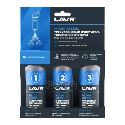 Фото для Присадка Для Диз Двс Трехуровневая Очистка Ml100 3*120Мл Ln2138 LAVR арт. LN2138