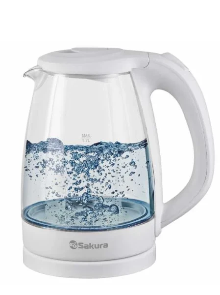 
Чайник SAKURA SA-2733W Стекло/Белый (1,7л,подсветка)