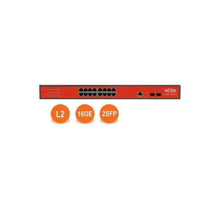 Фото для WI-MS318GF, Сетевой коммутатор управляемый L2, 16 портов 1000Base-T + 2 SFP