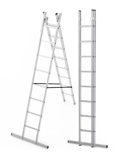 Фото для Лестница алюминиевая двухсекционная 10 ступеней max 4,8 м