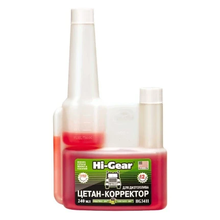 Фото для Цетан-корректор Hi-Gear Diesel Cetane Boost & Cleaner, присадка в дизельное топливо, с кондиционером металла SMT², бутылка с доз