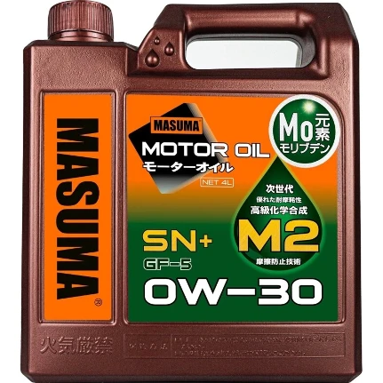 Фото для Масло моторное Masuma Motor Oil M2 0w30, синтетическое, API SN+, ILSAC GF-5, для бензинового двигателя, 4л, арт. M-2015E