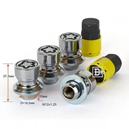 Фото для К-кт гаек секр. М12X1,25 Высота 37мм Прессшайба, вращ.кольцо, универс. 