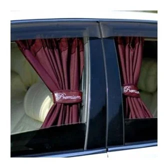 Комплект штор на окна а/м, 2 шт., размер M, 60 см., бордовый "PREMIUM" 1701331-165 DW