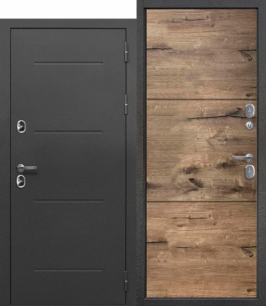 Фото для Дверь входная уличная ДМ 11 см ISOTERMA Серебро Дуб пацифика