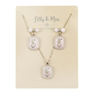 Фото для Набор украшений сережки и подвеска Lilly & Mia Медальончики