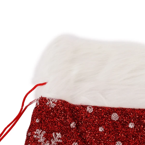 Фото для Мешок для подарков и сладостей с белыми снежинками красный 50см