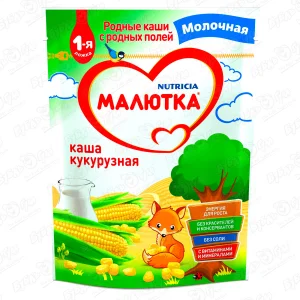 Каша Малютка молочная кукурузная 220г с 5мес БЗМЖ