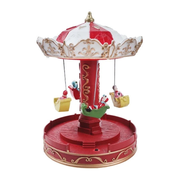 Фото для Сувенир новогодний Lanson Toys Карусель с подсветкой и звуком красная 19см 