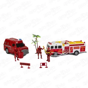 Набор пожарного автотранспорта Lanson Toys Fire Rescue вертолет лодка и 2машины