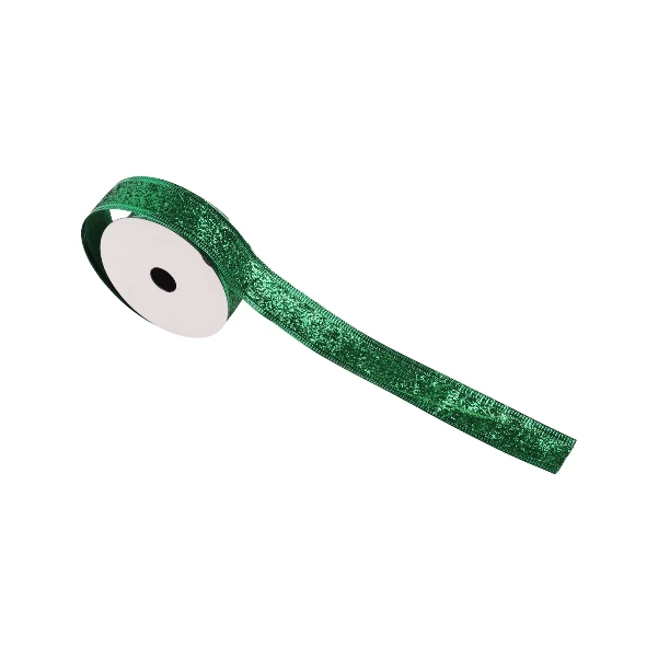 Фото для Лента упаковочная глиттерная зеленая 2,5х270см