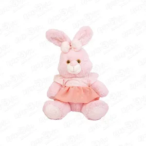 Фото для Игрушка мягкая зайчиха в платье розовая