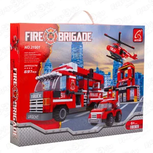 Конструктор Набор пожарного транспорта Ausini Fire Brigade 697дет. с 6лет