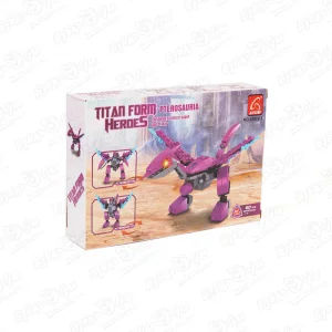 Конструктор Робот-динозавр Ausini Titan Form Heroes Pterosauria розовый 80дет. с 6лет