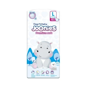 Фото для Подгузники Joonies Premium Soft L 9-14кг 42шт