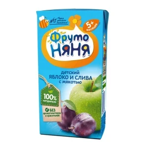 Фото для Нектар ФрутоНяня яблоко-слива 200мл 5мес