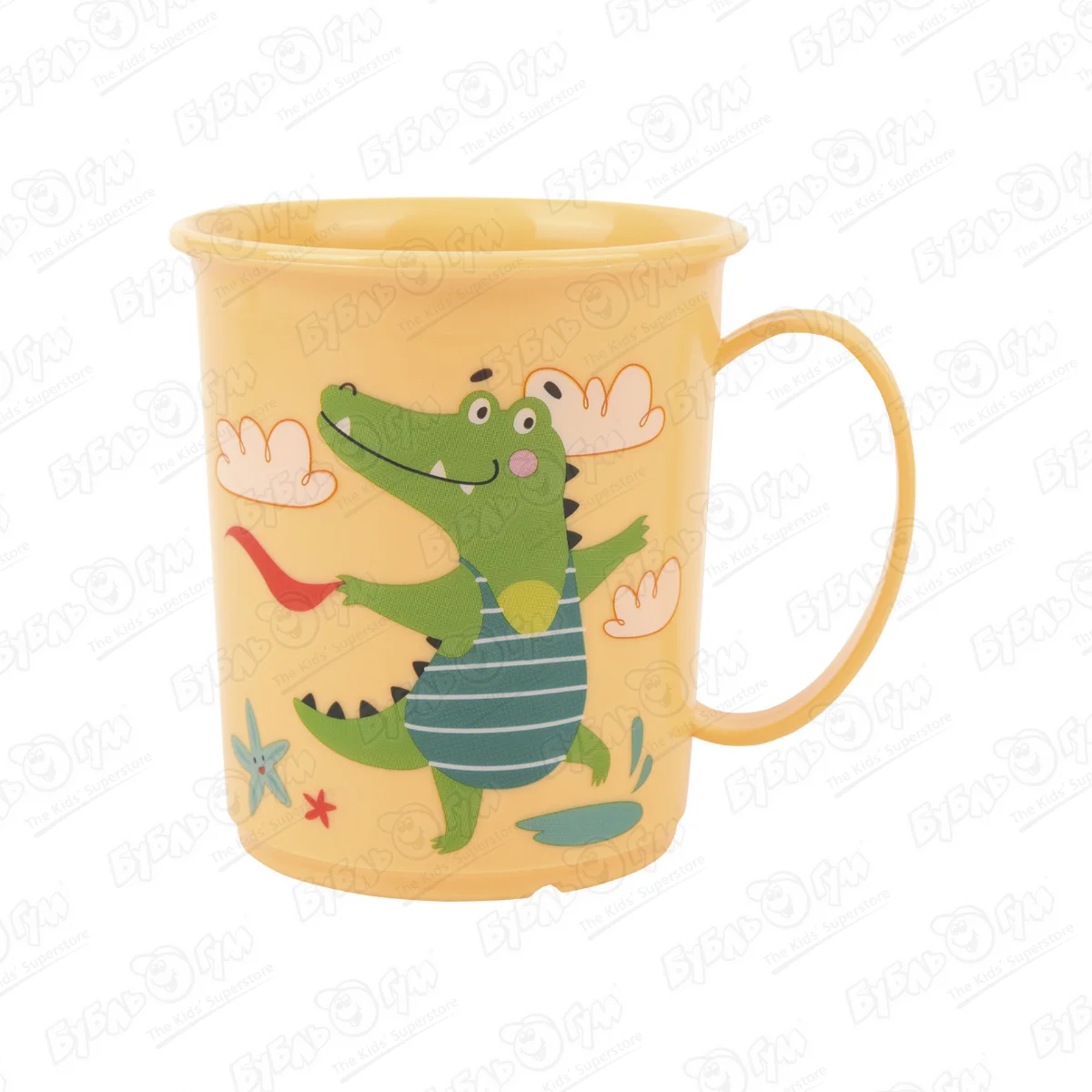 Кружка Пластишка с рисунком Крокодил оранжевая 180мл