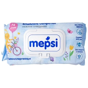 Фото для Салфетки влажные Мepsi гипоаллергенные детские 72шт