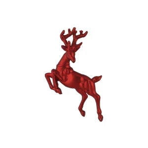 Фото для Украшение елочное Олень матовый красный 14см