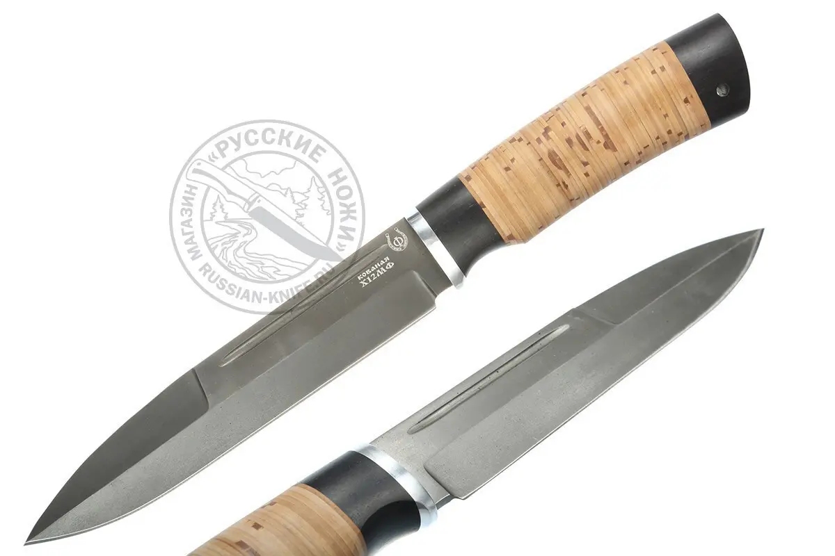 Нож "Таёжный"сталь Х12МФ(дерево+худ.лит-латунь)