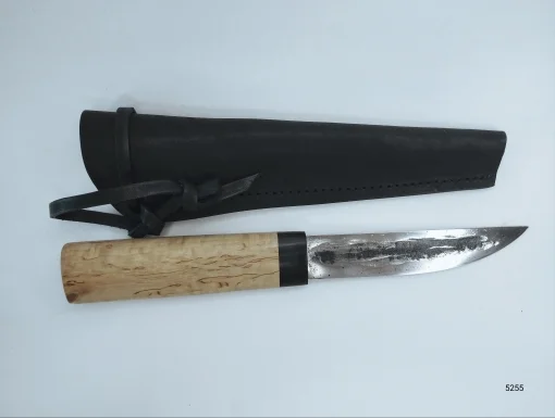 Нож "Якутский-2" сталь Х12МФ с рисунком (следы ковки,карельская берёза)