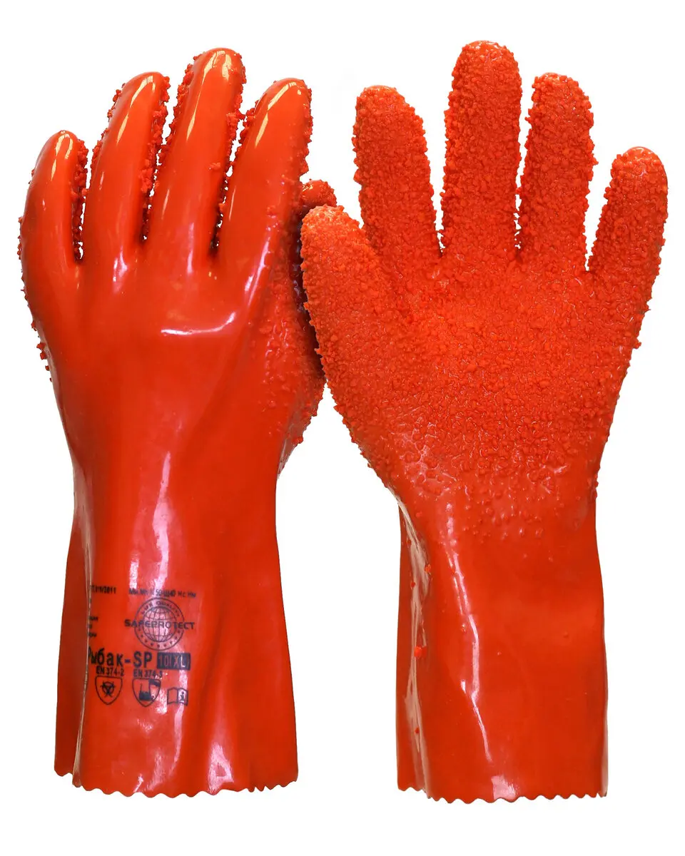 Перчатки Safeprotect РЫБАК-SP (интерлок+ПВХ с крошкой) р.10 (XL)