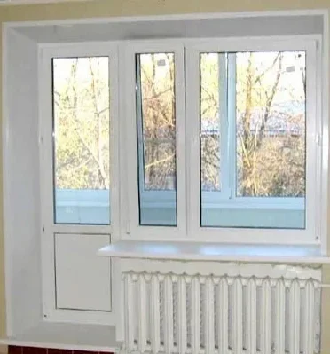 Балконный блок ПВХ с поворотно-откидным окном. Изготовление и монтаж