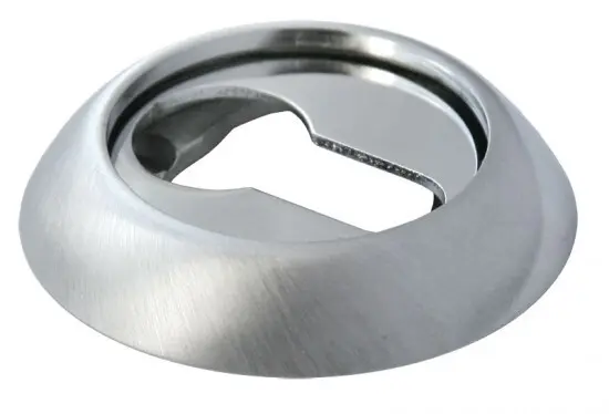 Накладка на ключевой цилиндр круглая матовый хром/хром Морелли