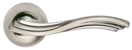 Ручка дверная "Мираж" белый никель/полированный хром Морелли