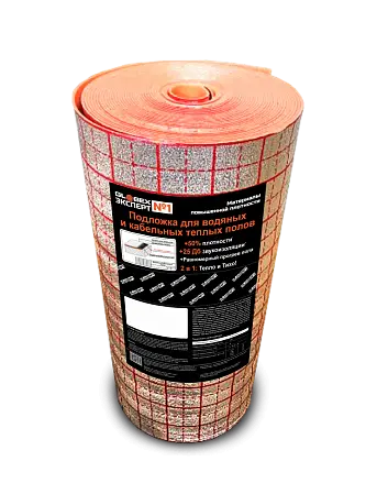 Подложка для системы "Теплый пол" оранжевая с разметкой 30000*1000*3мм - 30м.кв. Глобекс