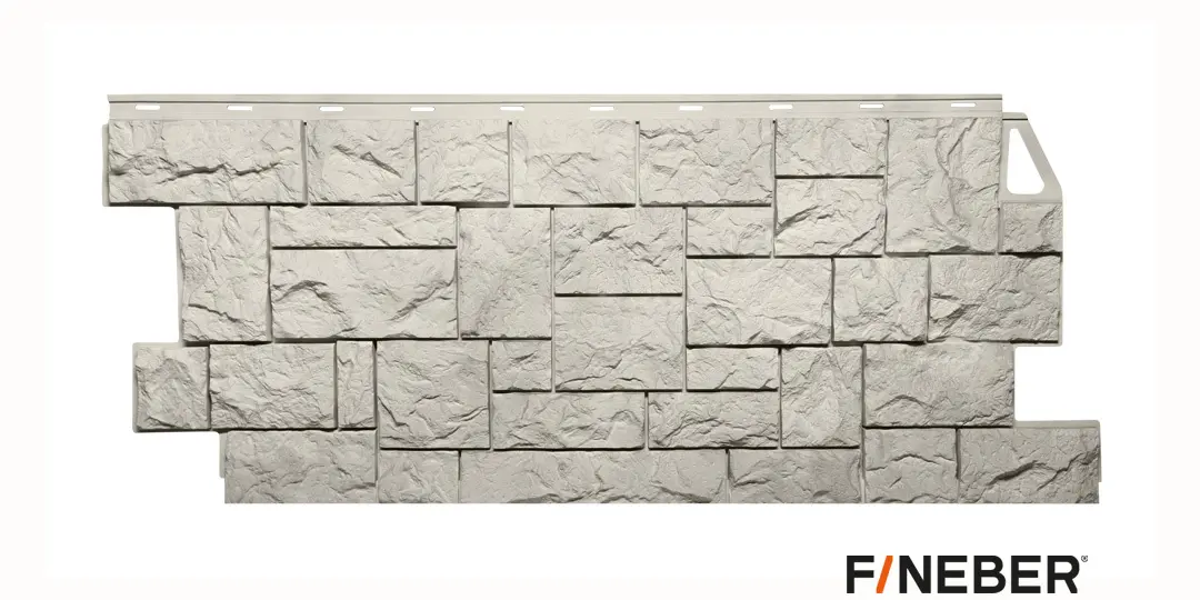 Панель фасадная FineBer Камень дикий, жемчужный 995*439 мм