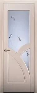 Полотно дверное беленый дуб шпон стекло белое правое 600*2000*40 ЛУИДОР (ЛУЧШИЕ ДВЕРИ)