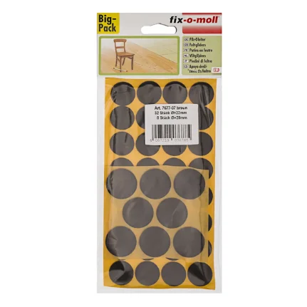 Фото для Набор пунктов фетровых самоклеящихся круглых коричневых (упаковка, 40шт) Fix-o-moll
