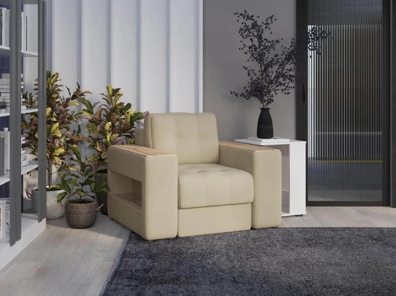 Фото для Кресло Доро (Бежевый/Дуб канадский)