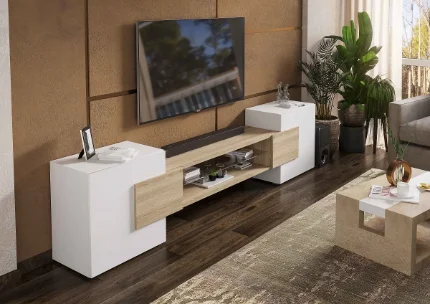 Фото для Тумба ТВ Инкастро (Белый/Дуб сонома)