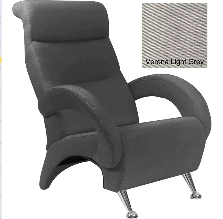 Кресло для отдыха Комфорт-К Модель 9 К (Хром/Ткань велюр Светло-серый Verona Light Grey)