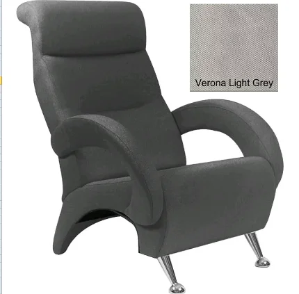 Фото для Кресло для отдыха Комфорт-К Модель 9 К (Хром/Ткань велюр Светло-серый Verona Light Grey)