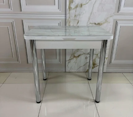 Фото для Стол обеденный Д29 раскладной (Мрамор серый 036/Белый)