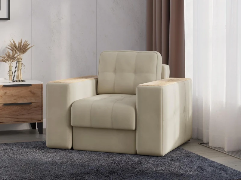 Фото для Кресло Виконт (Бежевый/Дуб канадский)