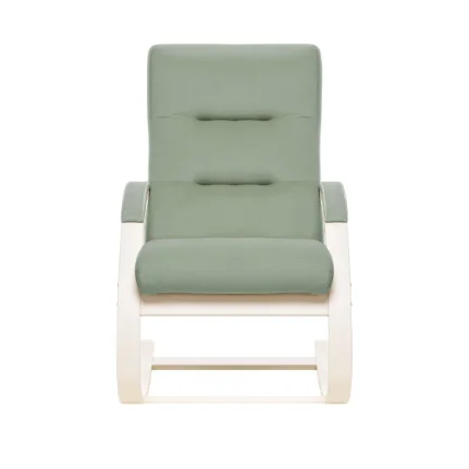Кресло-качалка Leset Милано (Слоновая кость/Ткань велюр светло-зелёный V 14)