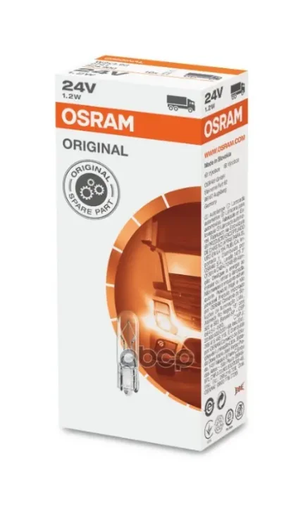 Фото для А/Лампа W1.2w 24v 1.2w [W2x4.6d] Стекл Цоколь Osram 2741 Osram арт. 2741