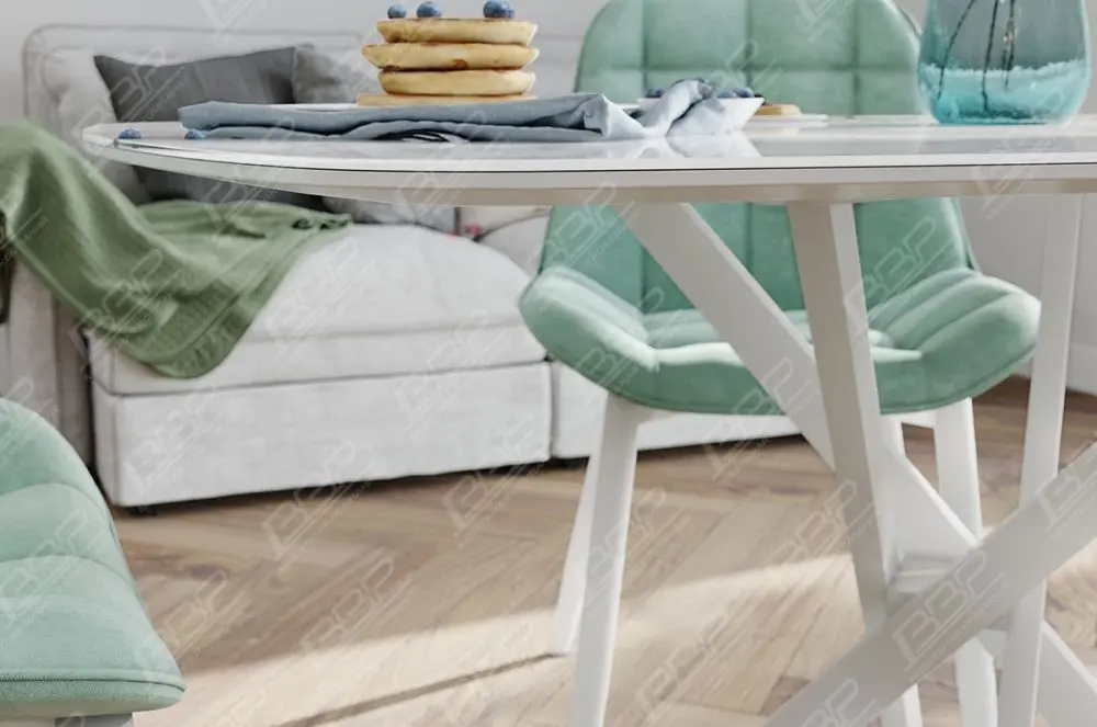 Стол обеденный Оникс Стекло (подстолье кросс)