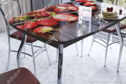 Фото для Стол обеденный с фотопечатью раздвижной (подстолье прямое)