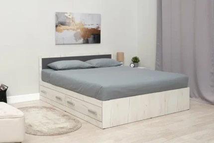 Фото для Фиеста NEW Кровать 1600 м c ящиками ( Графит/Дуб крафт белый) МИФ