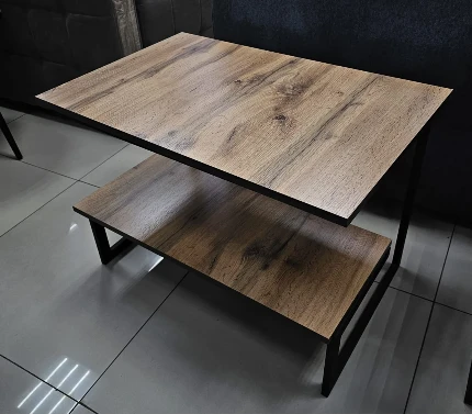 Фото для Стол журнальный № 1 (Черный матовый, Дуб Вотан) САН